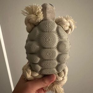 Turtle Reptile Rope Dog Toy - Gray